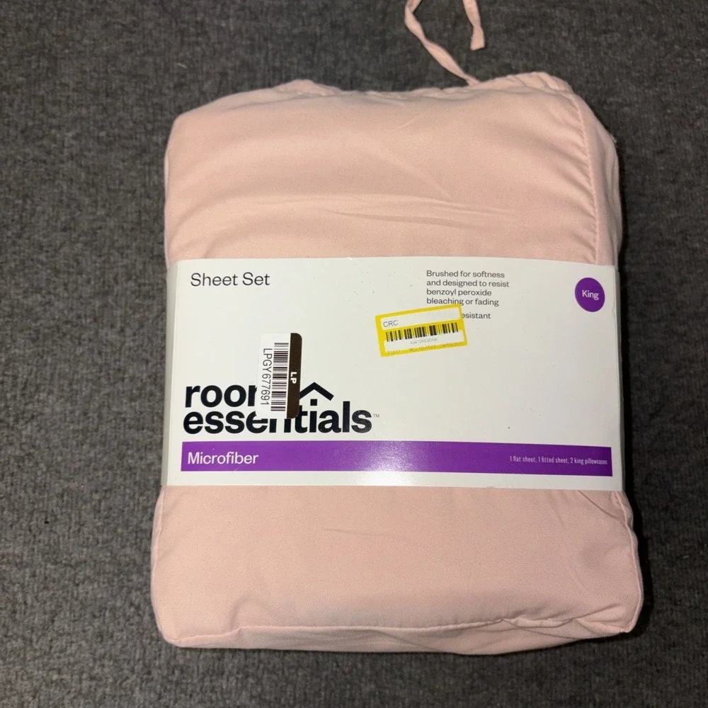 Pink Room Essentials Microfiber Sheet Set Size King New